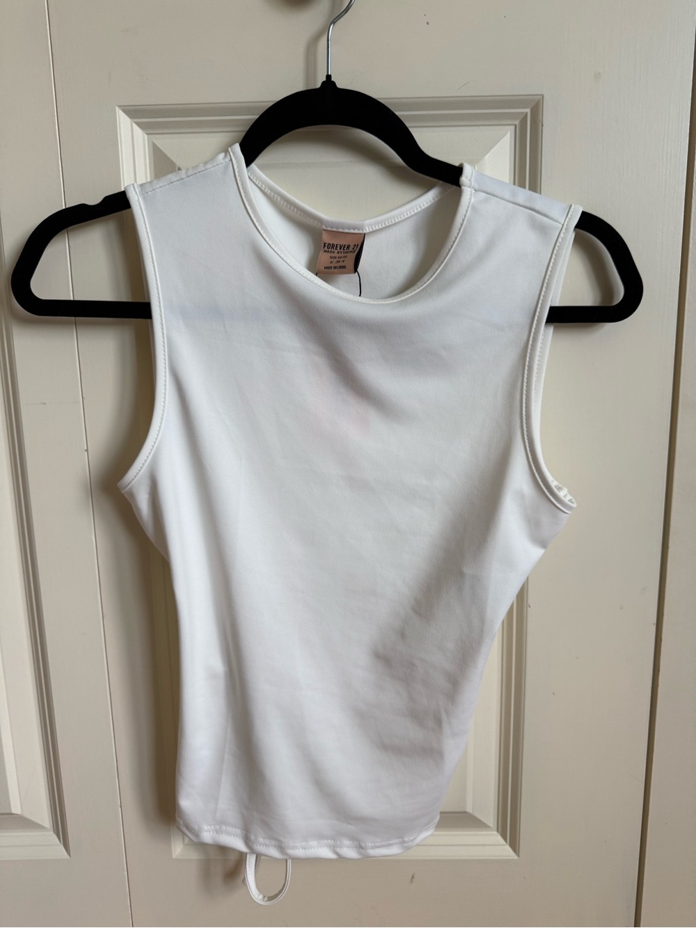 Forever 21 White Ribbed Tank Top